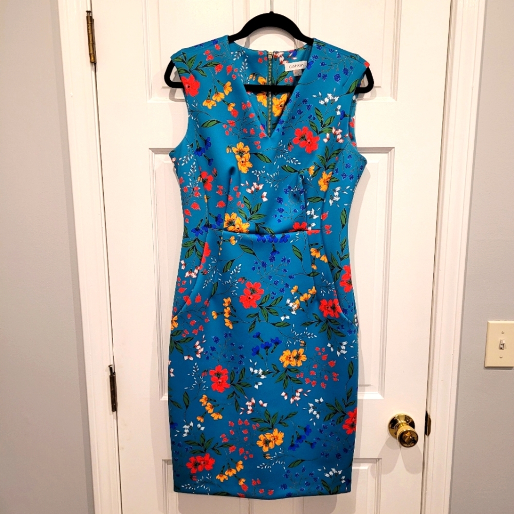Calvin Klein Floral Scuba Shift Dress